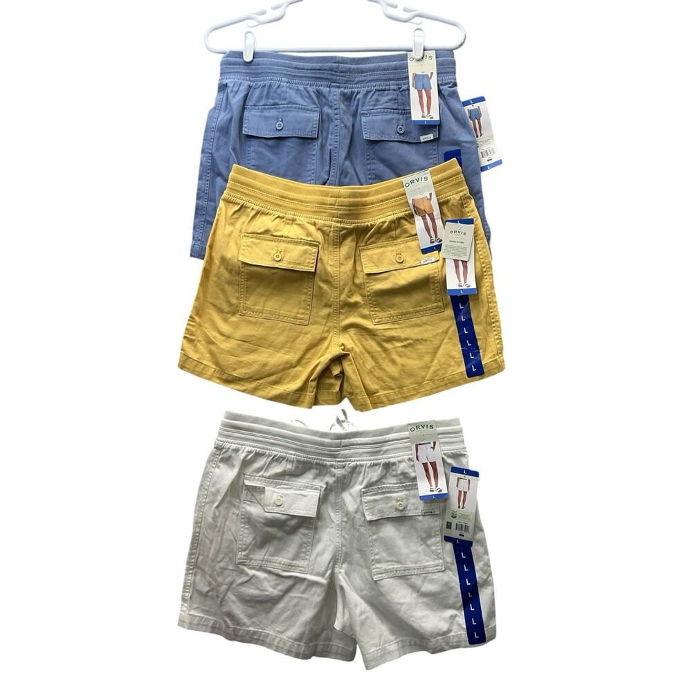 Orvis Shorts New NWT Lot Of 3 Pull On Elastic Waist Cotton Casual Women’s Sz L